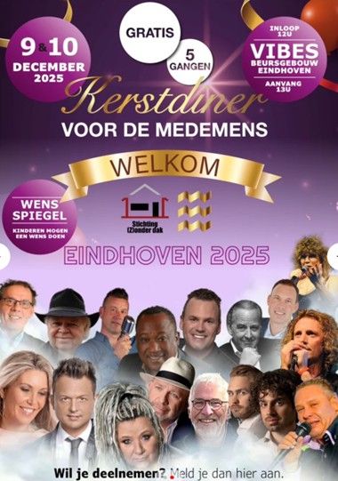  Supportersvereniging PSV en ANBI-Stichting PSV Eeuwig Trouw Fonds ondersteunen het kerstdiner voor de medemens op 9 en 10 december 2025